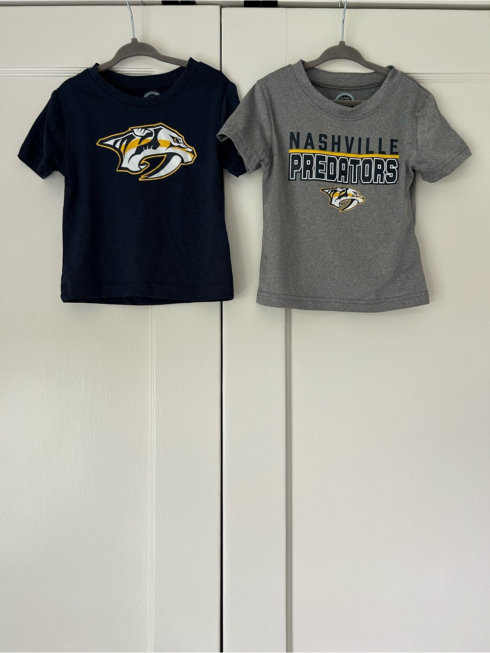 Set of Two Nashville Predators NHL Hockey T-Shirts Blue & Grey Kids Size 2T NWOT